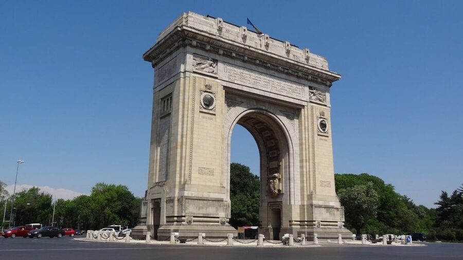 Bucharest 3–Hour Private City Tour - University Square and the city seen from the van