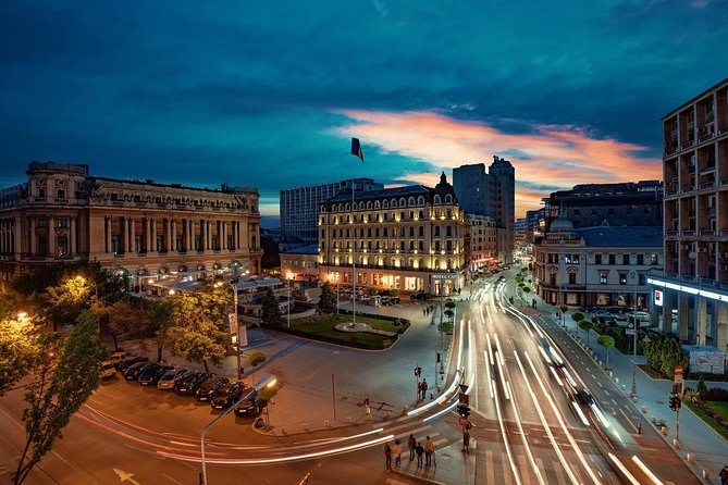 Bucharest Evening Tour and Traditional Dinner - 3 hours - The Palace of Parliament at night