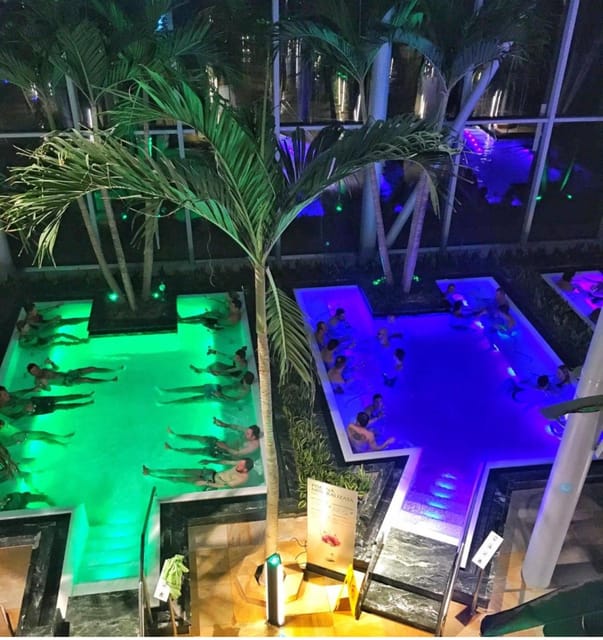 Bucharest: Therme Spa Night Experience with Transfer - Palm: palm trees, lights, and a slower pace