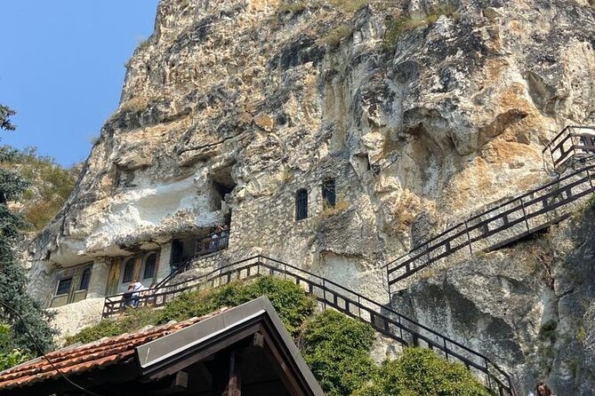 Day Trip to Bulgaria and Veliko Tarnovo from Bucharest - St. Dimitrie Basarbovo Monastery, carved into the cliff