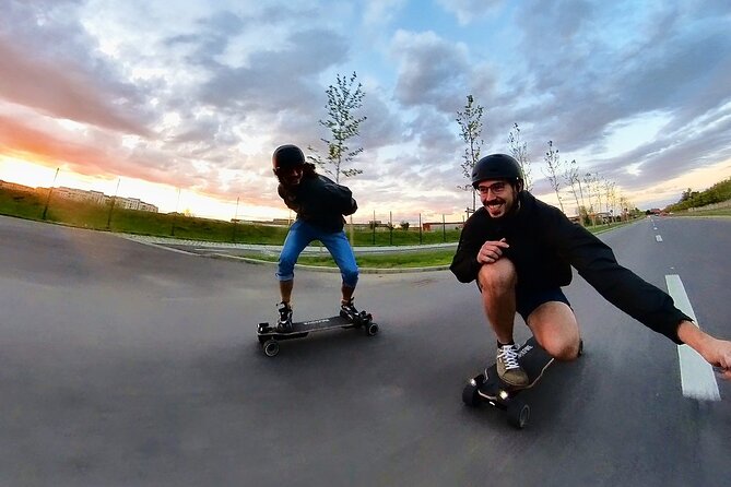 Explore Brașov on Electric Longboards - Learning the board at Dumitru Popescu Colibași Sports Hall