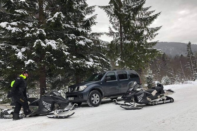 SnowMobiles Tour in Carpathian Mountains - Sinaia Gondola adds a second mountain view