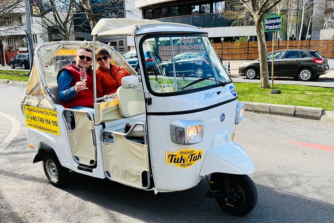Tuk Tuk Bucharest Romantic Tour with miniBAR - Starting beside the National Bank